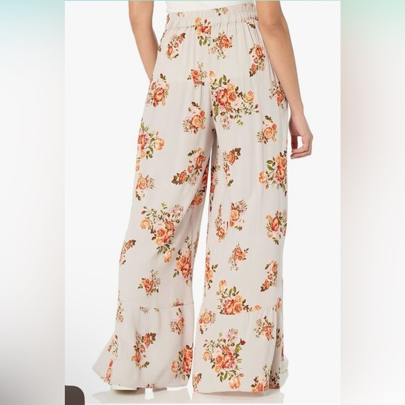 Angie Floral Wrap Flowy Pants with Tie - Picture 5 of 5